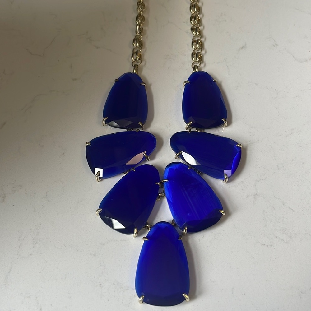 Kendra Scott Harlow Necklace in cobalt blue